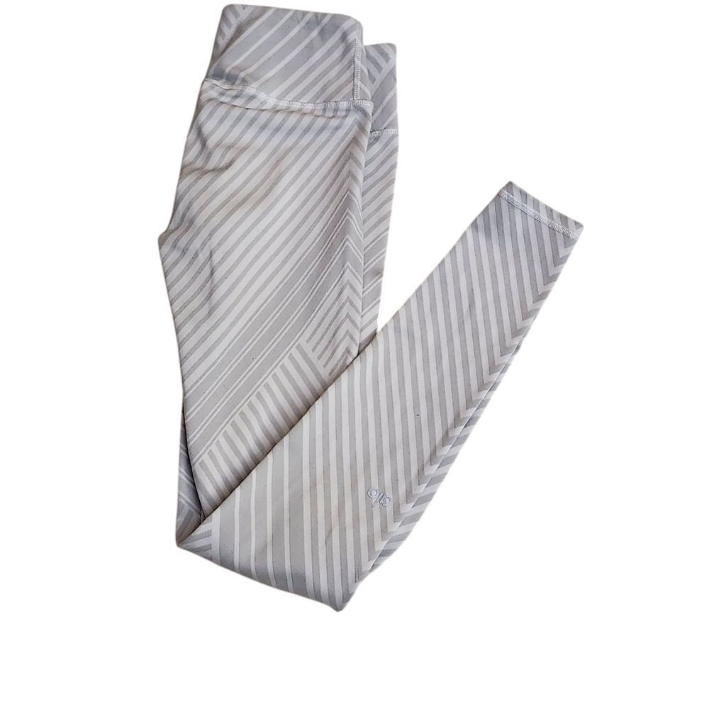 Alo Yoga Gray Striped High Waisted Leggings Sz XS
